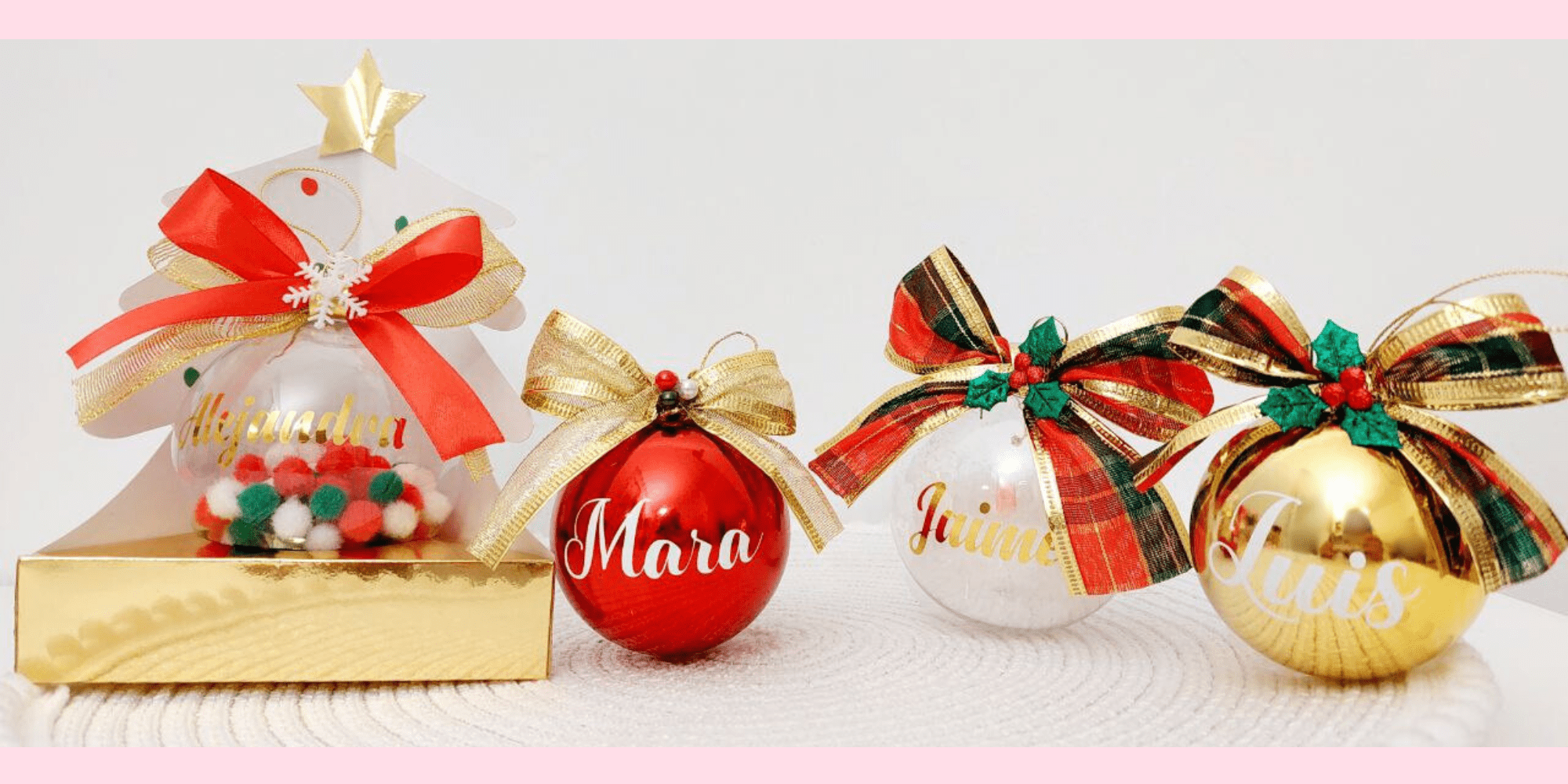 Bolas de navidad personalizadas con nombre para decorar el árbol